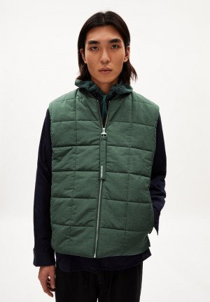 ARMEDANGELS AABISKO Waistcoat Regular Fit made of Polyamid Mix (recycled) Verde | BHQFNR-318