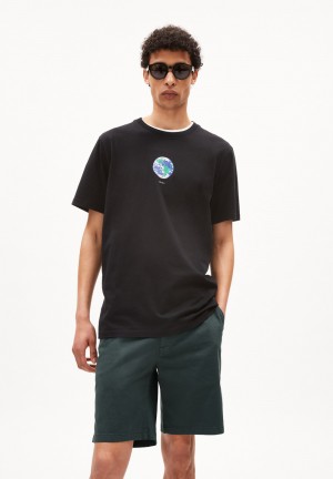 ARMEDANGELS AADONI BELLAA T-Shirt Relaxed Fit made of Organic Cotton Negras | GKHFBJ-392