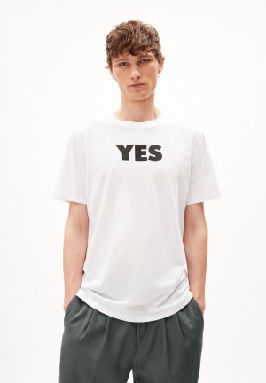 ARMEDANGELS AADONI MAAYBE T-Shirt Relaxed Fit made of Organic Cotton Blancas | MXJFIQ-710