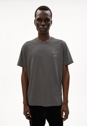 ARMEDANGELS AADONI NESTLING T-Shirt Relaxed Fit made of Organic Cotton Iron Cast | COKAUV-925