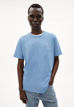 ARMEDANGELS AADONI NESTLING T-Shirt Relaxed Fit made of Organic Cotton Azules | TIVGUE-125