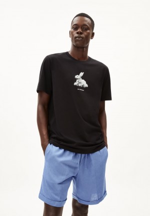 ARMEDANGELS AADONI RAABIT CLOUD T-Shirt Relaxed Fit made of Organic Cotton Negras | TNSWJH-390