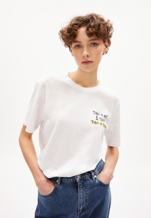 ARMEDANGELS AADO CIRCULAR Circular Tee: Trash inside Blancas | HRDBAM-215