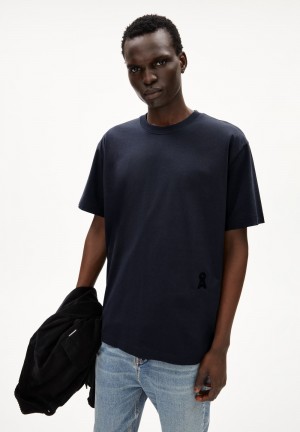 ARMEDANGELS AADRU Heavyweight T-Shirt Oversized Fit made of Organic Cotton Night Sky | JKLYNO-492