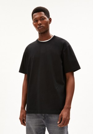 ARMEDANGELS AADRU Heavyweight T-Shirt Oversized Fit made of Organic Cotton Negras | TYZXDF-631