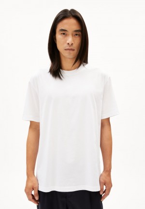 ARMEDANGELS AADRU Heavyweight T-Shirt Oversized Fit made of Organic Cotton Blancas | UKYPHR-063