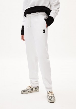 ARMEDANGELS AAIKE ICONIC CAPSULE Heavyweight Sweat Pants Regular Fit made of Organic Cotton Mix Blancas | JERXNQ-853