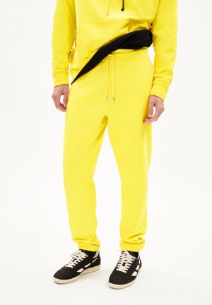 ARMEDANGELS AAIKE ICONIC CAPSULE Heavyweight Sweat Pants Regular Fit made of Organic Cotton Mix Amarillo | XMIERL-412