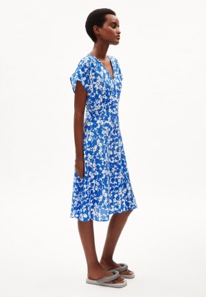 ARMEDANGELS AALBINE LAPIS Woven Dress Regular Fit made of TENCEL™ Lyocell Azules | QNYLGM-721