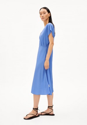 ARMEDANGELS AALBINE Woven Dress Regular Fit made of TENCEL™ Lyocell Mix Azules | XVTFPZ-427