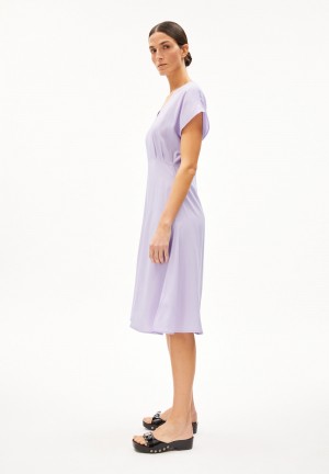 ARMEDANGELS AALBINE Woven Dress Regular Fit made of TENCEL™ Lyocell Mix Lavanda Verde Menta | QYBHFM-127