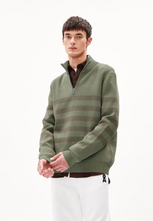 ARMEDANGELS AALFREDOS Sweater Regular Fit made of Organic Cotton Cool Sage-muddy Water | HDCVBA-162
