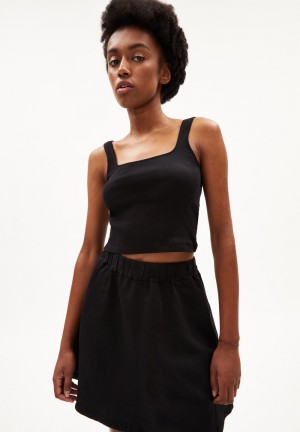 ARMEDANGELS AANONG Rib-Top Slim Fit made of Organic Cotton Mix Negras | NHADYF-643