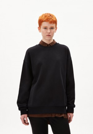 ARMEDANGELS AARIN Sweatshirt Oversized Fit made of Organic Cotton Negras | YKHDJC-397
