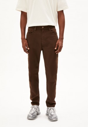 ARMEDANGELS AARJO TARPA GMT DYE Jeans Tapered Leg Mid Waist Organic Cotton Mix Comfort-Stretch Earth | TIMWDG-965
