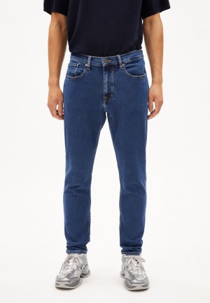 ARMEDANGELS AARJO TARPA Jeans Tapered Leg Mid Waist recycled Cotton Mix Comfort-Stretch Whale | YPOJNR-725