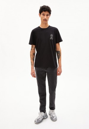 ARMEDANGELS AARJO TARPA Jeans Tapered Leg Mid Waist recycled Cotton Mix Comfort-Stretch Smoked | UOQMKZ-632