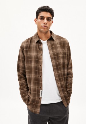 ARMEDANGELS AARNAULT Shirt Relaxed Fit made of Organic Cotton Earth-cinnamon Dust | WTNLXO-625
