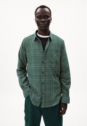 ARMEDANGELS AARSENIO Shirt Relaxed Fit made of Organic Cotton Verde Verde | CPMYRJ-913