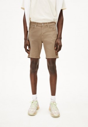 ARMEDANGELS AARVO GMT DYE Denim Shorts made of Organic Cotton Mix Sand Stone | DMFVSG-041