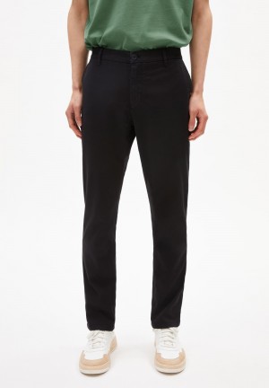 ARMEDANGELS AATO REGULAR Chino Pants Regular Fit made of Organic Cotton Mix Negras | JDZPWF-942
