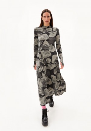 ARMEDANGELS AAZU NAATURE Jersey Dress Slim Fit made of Organic Cotton Mix Sand Stone | JYHTWA-352