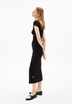 ARMEDANGELS ADAAJA Jersey Dress Slim Fit made of LENZING™ ECOVERO™ Viscose Mix Negras | FZBRYU-873