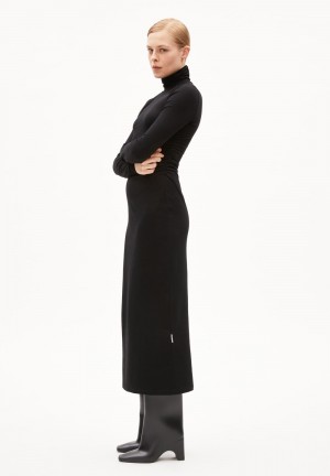 ARMEDANGELS ADAAJA LONGSLEEVE Jersey Dress Slim Fit made of Organic Cotton Mix Negras | GVNXKI-359