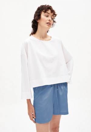 ARMEDANGELS AGDAA Blouse made of Organic Cotton Blancas | QRJESM-801