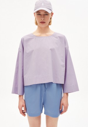 ARMEDANGELS AGDAA Blouse made of Organic Cotton Moradas | RPGZSM-470