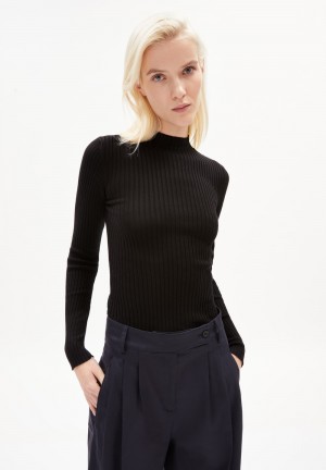 ARMEDANGELS ALAANIA Sweater Slim Fit made of Organic Cotton Negras | WYKRFL-384
