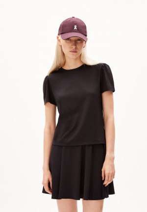 ARMEDANGELS ALEJANDRAA T-Shirt Regular Fit made of LENZING™ ECOVERO™ Viscose Mix Negras | IPCZSH-630