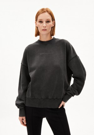 ARMEDANGELS ALIZAA GMT DYE Sweatshirt Oversized Fit made of Organic Cotton Negras | FTVNIZ-653