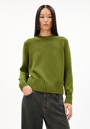 ARMEDANGELS AMALIAAS EREN COTTON Sweater Relaxed Fit made of Organic Cotton Verde Menta | RPEXJG-872