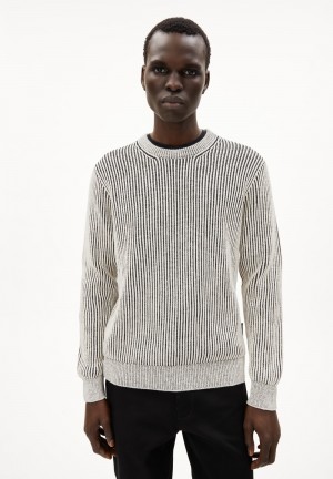 ARMEDANGELS ANDRAAS Sweater Regular Fit made of Organic Cotton Oatmilk-black | ZQENUT-405