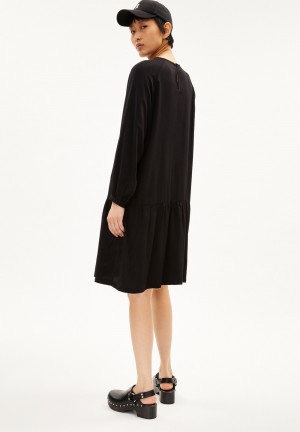 ARMEDANGELS ANINAA Woven Dress Regular Fit made of LENZING™ ECOVERO™ Viscose Negras | TPLKSU-942
