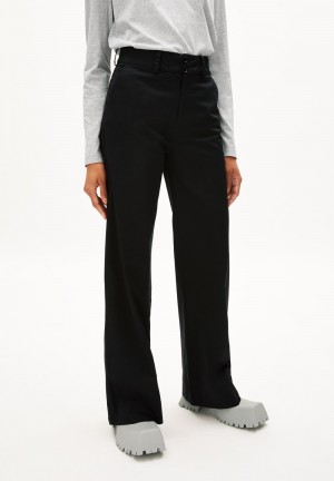 ARMEDANGELS ANUAA DETAIL Woven Pants Slim Fit made of Organic Cotton Mix Negras | HDZJNC-317