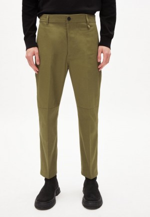 ARMEDANGELS ARBEJAA Pants Regular Fit made of Organic Cotton Oliva | LURTWJ-643