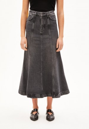 ARMEDANGELS ARIENAA Denim Skirt Slim Fit made of Organic Cotton Mix Obsidian | OWVMCQ-248