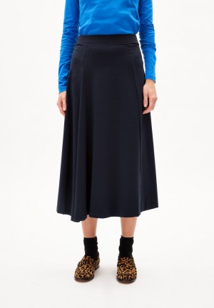 ARMEDANGELS AVAA LOUAA Jersey Skirt Relaxed Fit made of Organic Cotton Mix Night Sky | VWEPJZ-864