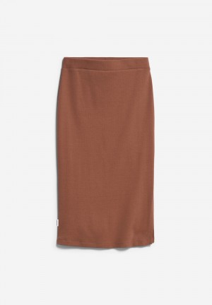 ARMEDANGELS AZITAA Rib-Jersey Skirt Slim Fit made of Organic Cotton Mix Nutshell | SVIXKJ-136