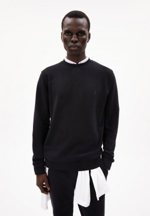 ARMEDANGELS BAARO COMFORT Sweatshirt Regular Fit made of Organic Cotton Mix Negras | HASPIG-826