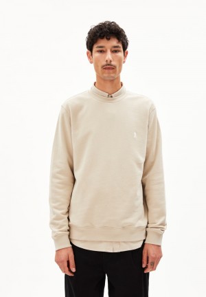 ARMEDANGELS BAARO COMFORT Sweatshirt Regular Fit made of Organic Cotton Mix Sand Stone | XIBLRZ-803
