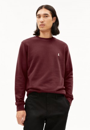 ARMEDANGELS BAARO COMFORT Sweatshirt Regular Fit made of Organic Cotton Mix Cranberry Juice | DOFYVR-370