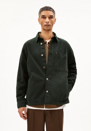ARMEDANGELS BAASIO GMT DYE Overshirt Relaxed Fit made of recycled Cotton Verde Menta | WMKGLB-427