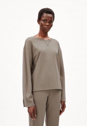 ARMEDANGELS BEAA TRICE Longsleeve Loose Fit made of TENCEL™ Lyocell Mix Muddy Water | AGCSMJ-567