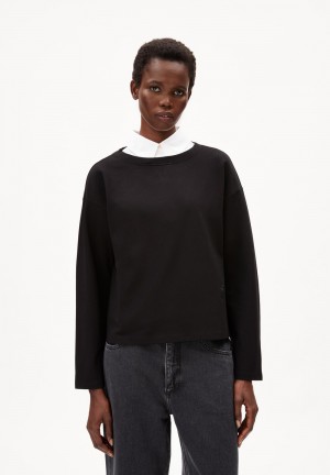 ARMEDANGELS BEAA TRICE Longsleeve Loose Fit made of TENCEL™ Lyocell Mix Negras | VRYOAJ-943
