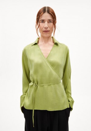 ARMEDANGELS BEJURAA Blouse Relaxed Fit made of TENCEL™ Lyocell Mix New Moss | VOXUWQ-120