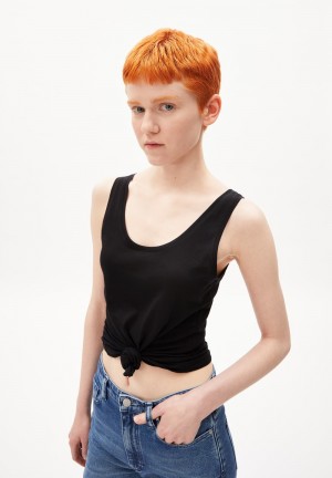 ARMEDANGELS BELISAA SOFT Top Slim Fit made of Organic Cotton Negras | DXOUBE-865