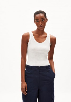 ARMEDANGELS BELISAA SOFT Top Slim Fit made of Organic Cotton Blancas | HNCLSI-139